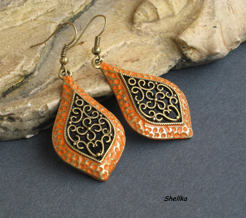 Náušnice ,,ORANGE TEARS,, — foto 2