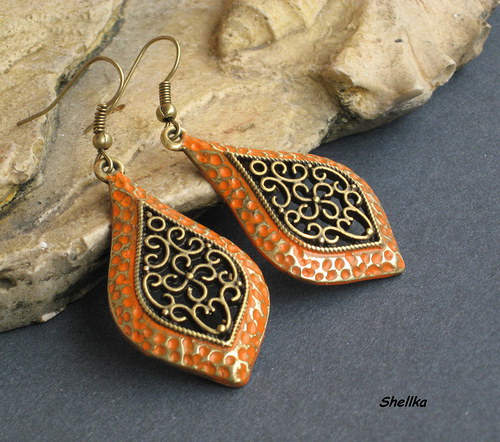 Náušnice ,,ORANGE TEARS,, — foto 3