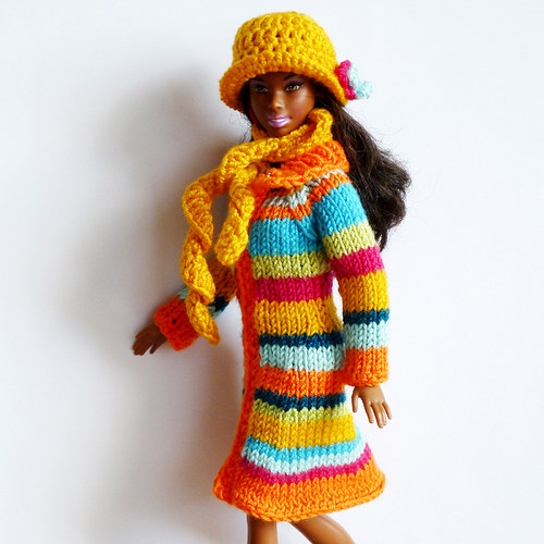 Pruhovaný kabát pro Barbie — foto 4