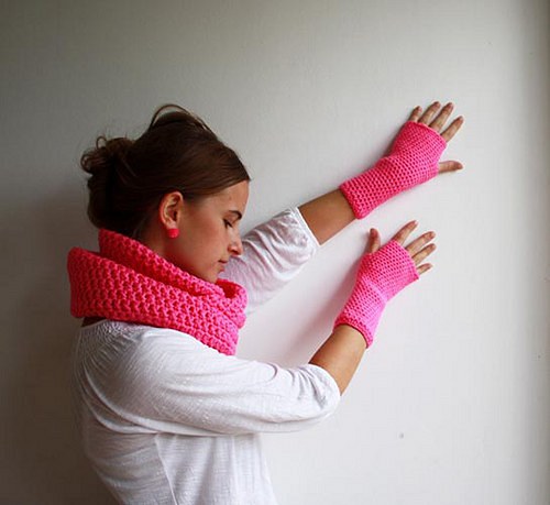 Bezprstové rukavičky...Pink — foto 2
