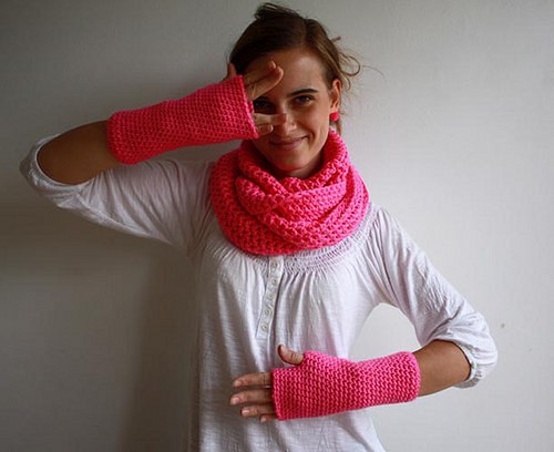 Bezprstové rukavičky...Pink — foto 3