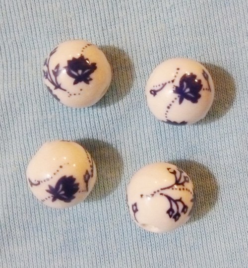 Porcelánové korálky-modrá — foto 2