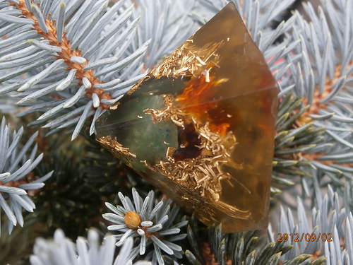 Broušený diamant Pavouček v jantaru — foto 2