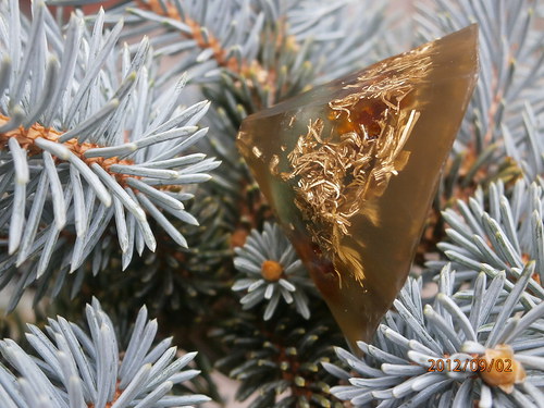 Broušený diamant Pavouček v jantaru — foto 3