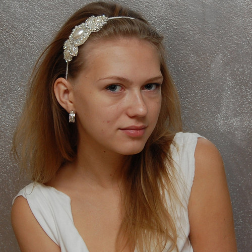 Perlová slečna ... svatební čelenka — foto 5