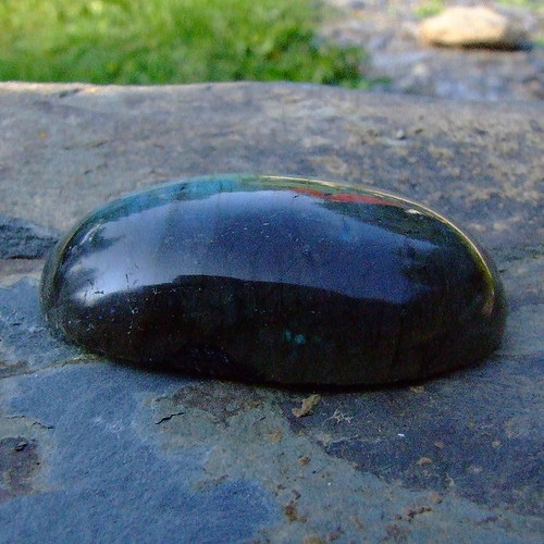 Labradorit de luxe, kabošon č.368 34x45mm — foto 5