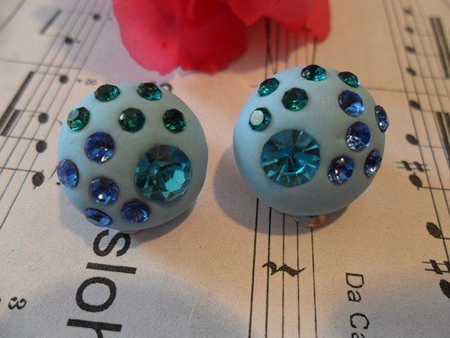 Náušky CYRCLE CRYSTAL klipsy — foto 3