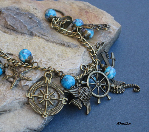 Náramek,,MARINE,, s jadeitem — foto 3