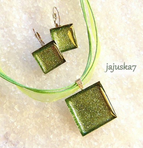 Sparkle SADA čtvercová *ZELENKAVÁ* — foto 2