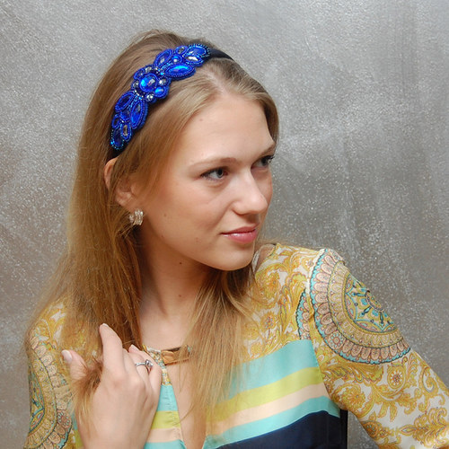 Safírová ... čelenka — foto 3
