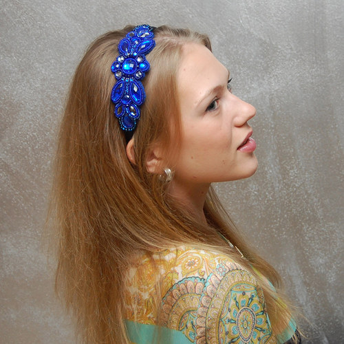 Safírová ... čelenka — foto 6