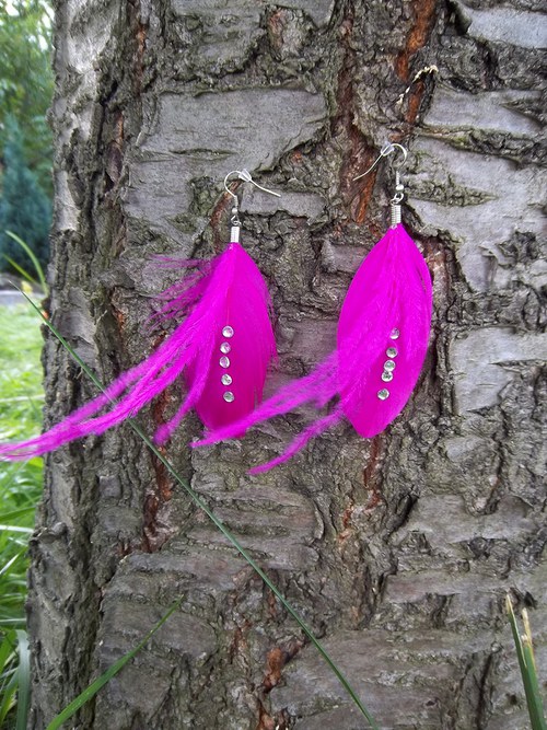 Náušnice - Peříčka - Barbí — foto 3