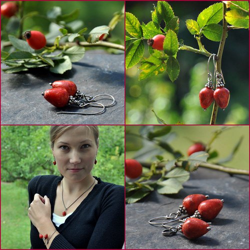 Wild magic: Náušnice šípkové - Ag 925/1000 — foto 2