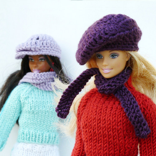 VIOLET baret a šála pro Barbie — foto 2