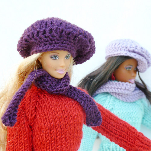 VIOLET baret a šála pro Barbie — foto 3