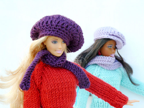 VIOLET baret a šála pro Barbie — foto 4
