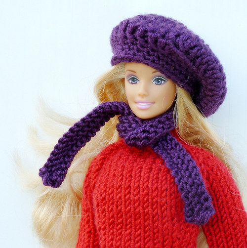 VIOLET baret a šála pro Barbie — foto 5