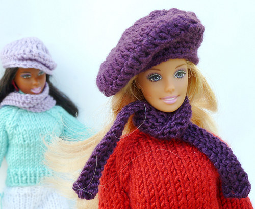 VIOLET baret a šála pro Barbie — foto 6