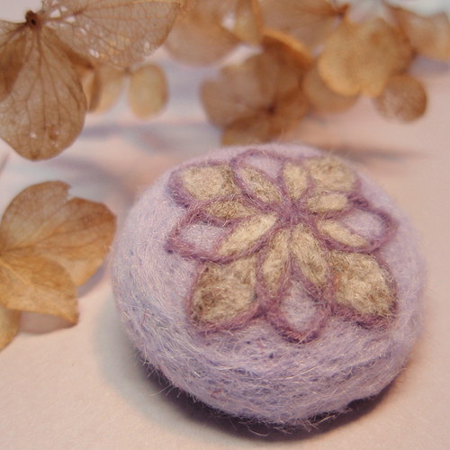 Mini brož mandala - fialková — foto 2
