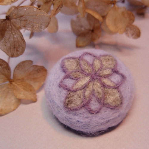 Mini brož mandala - fialková — foto 3
