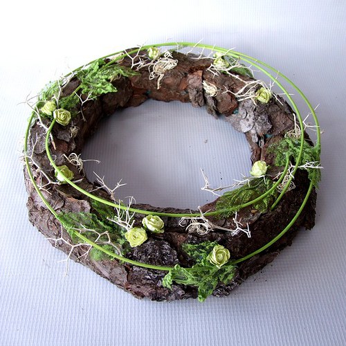 Věnec kůrový zelený 27 cm — foto 2