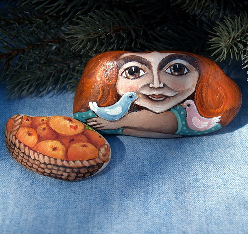 Dívenka s ptáčky - postavička k Betlému — foto 3