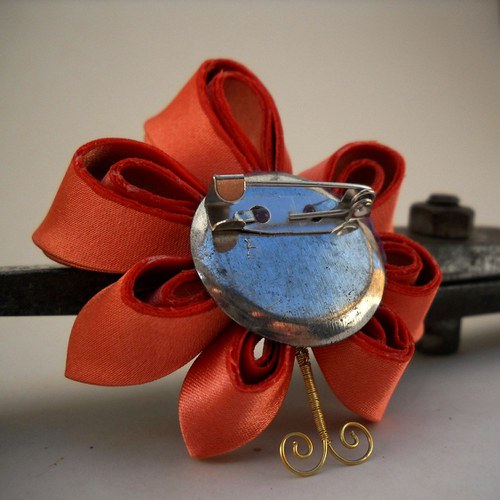 Kanzashi brož Leaf — foto 3