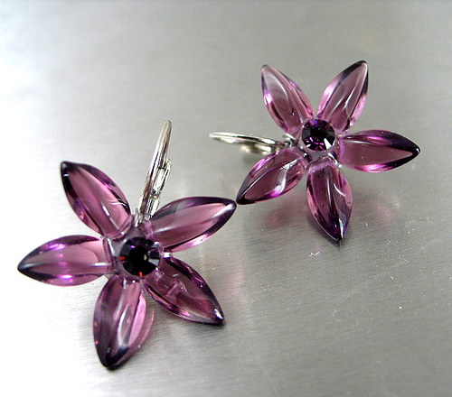 Náušničky : " Violet flowers " — foto 2