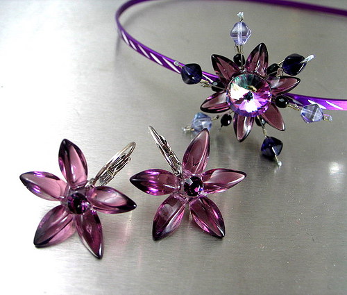 Náušničky : " Violet flowers " — foto 3