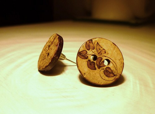 Naušničky knoflíky — foto 3