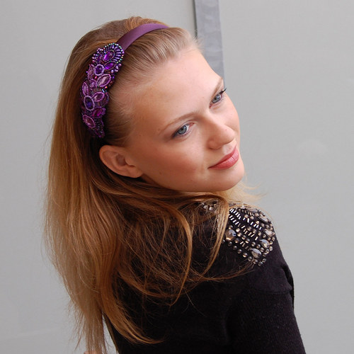 Fialový koktejl ... čelenka — foto 6