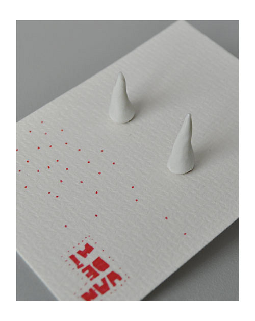 Porcelánové náušnice "růžky_bílé" — foto 3