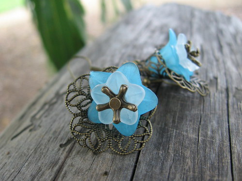 Flowers - modro-bílé — foto 3