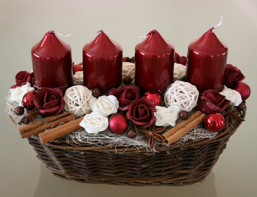 Adventní svícen vínový — foto 3