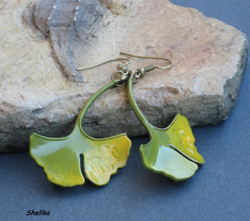 Náušnice,,GINKO LISTY,, — foto 2