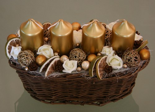 Adventní svícen zlatokrémový — foto 4