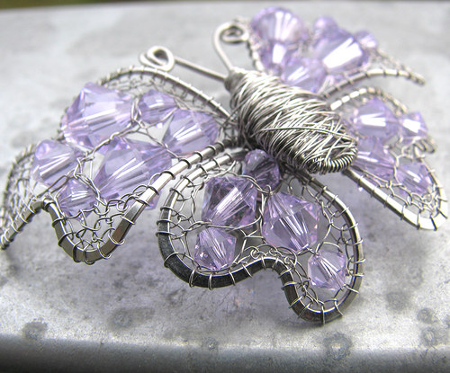 Motýl- brož Swarovski "VIOLET" — foto 2