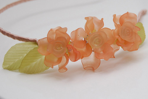 Peach roses ... čelenka — foto 3