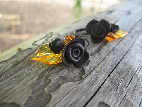 Flowers - černo - oranžové — foto 2