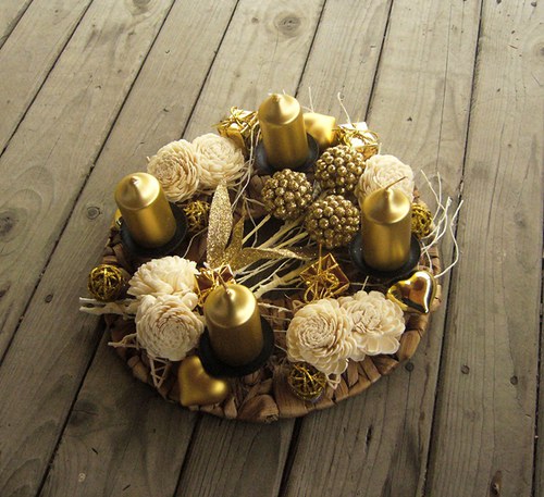 Adventní svícen zlatobílý — foto 2