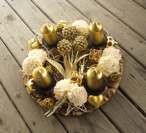 Adventní svícen zlatobílý — foto 3