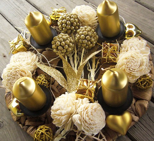 Adventní svícen zlatobílý — foto 4