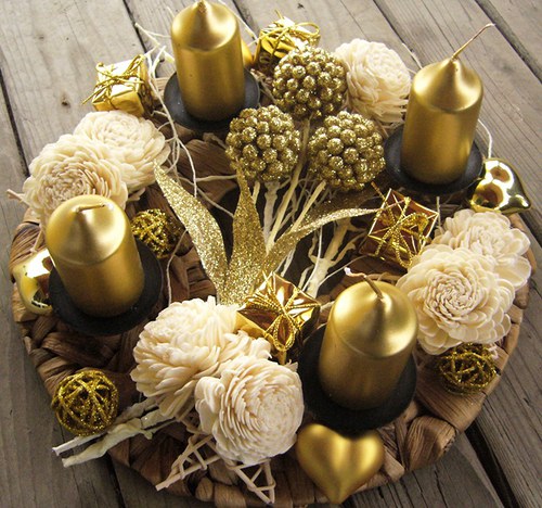 Adventní svícen zlatobílý — foto 5