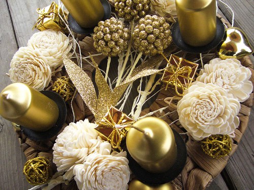 Adventní svícen zlatobílý — foto 6