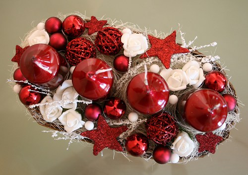 Adventní svícen tmavěčervený — foto 2
