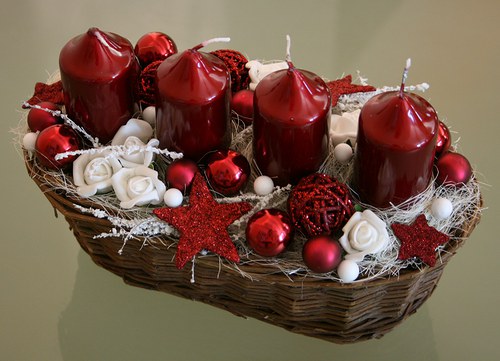 Adventní svícen tmavěčervený — foto 3