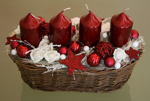 Adventní svícen tmavěčervený — foto 6