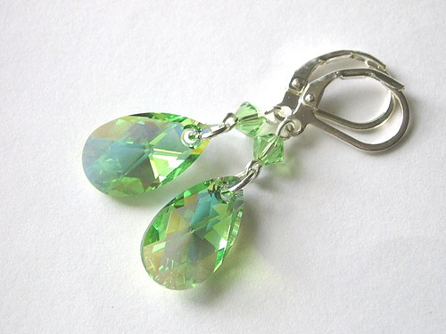 Swarovski sada kapky Peridot — foto 4