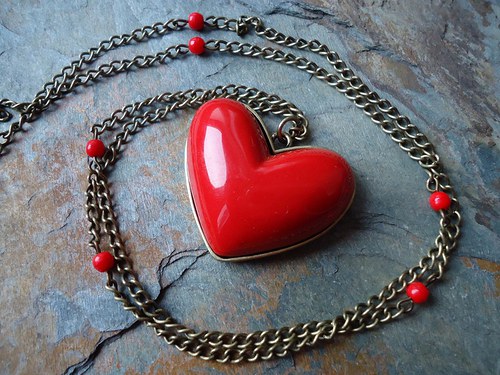 Korálkový náhrdelník "Heart red" — foto 3