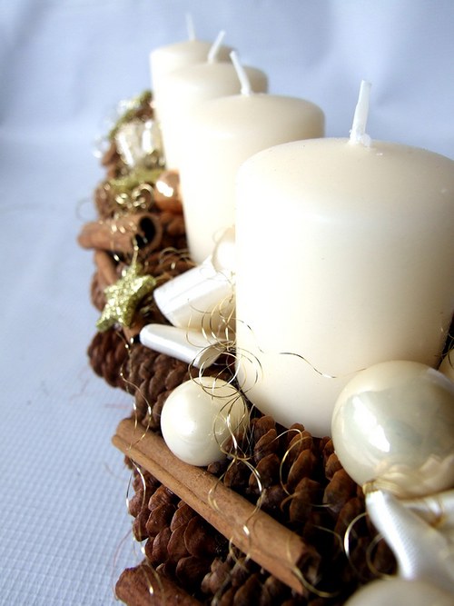 Adventní štola v krémové barvě — foto 3